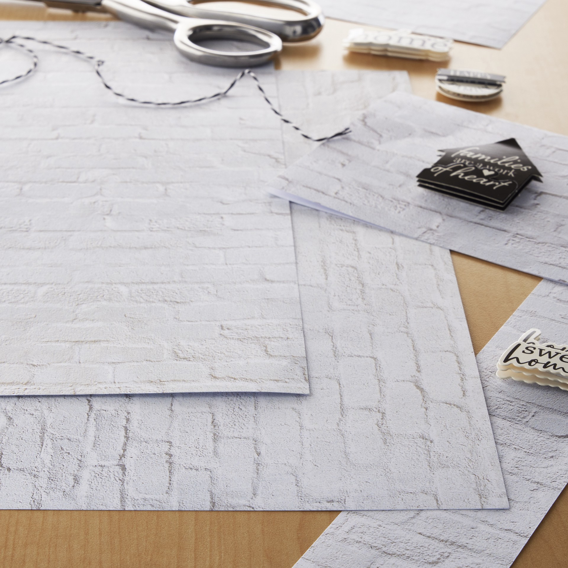 slide 2 of 2, White Brick Paper By Recollections, 12" X 12", 12 in x 12 in