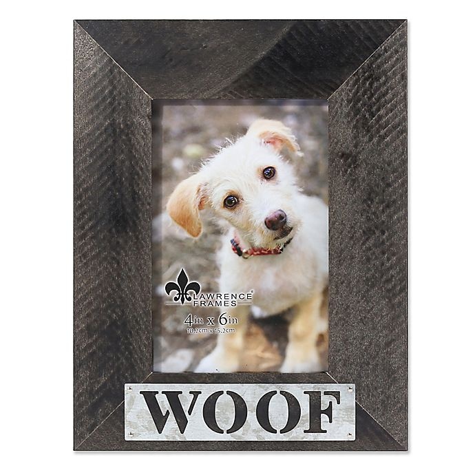 slide 1 of 3, Lawrence Frames Woof'' Distressed Wood Picture Frame'', 4 in x 6 in