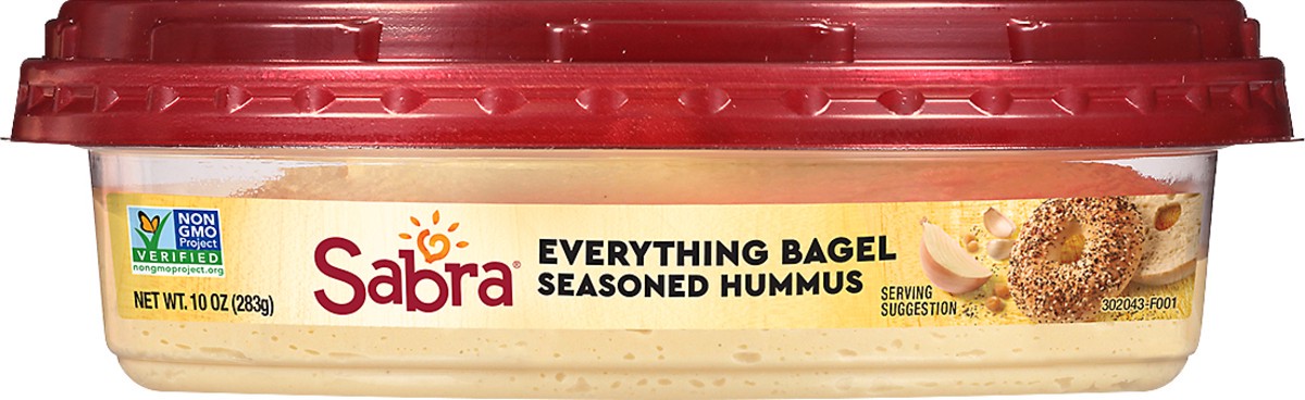 slide 3 of 6, Sabra Seasoned Everything Bagel Hummus 10, 10 oz