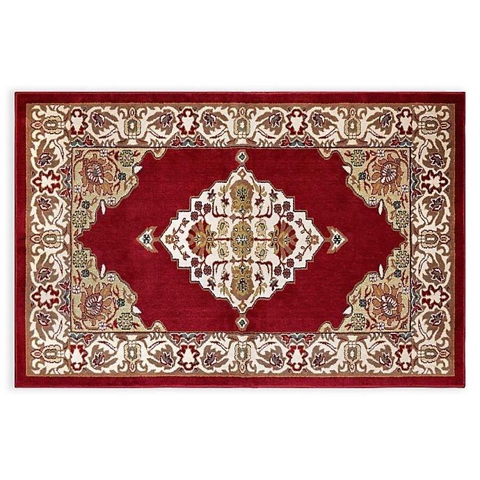 slide 1 of 2, Home Dynamix Westwood Medallion Washable Accent Rug - Red, 3 ft 1 in x 4 ft 6 in