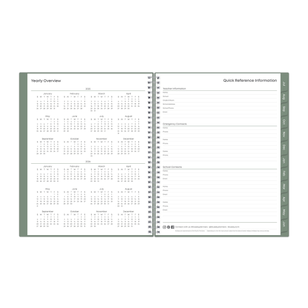 slide 5 of 6, Blue Sky 2025-2026 Blue Sky Weekly/Monthly Teacher Lesson Planning Calendar, 8-1/2"" x 11"", Learning, July 2025 To June 2026, 404275, 1 ct