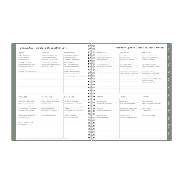 slide 4 of 6, Blue Sky 2025-2026 Blue Sky Weekly/Monthly Teacher Lesson Planning Calendar, 8-1/2"" x 11"", Learning, July 2025 To June 2026, 404275, 1 ct