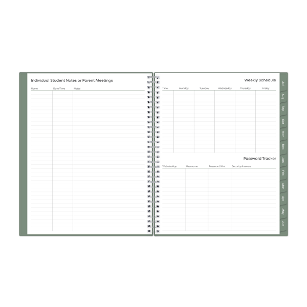 slide 2 of 6, Blue Sky 2025-2026 Blue Sky Weekly/Monthly Teacher Lesson Planning Calendar, 8-1/2"" x 11"", Learning, July 2025 To June 2026, 404275, 1 ct