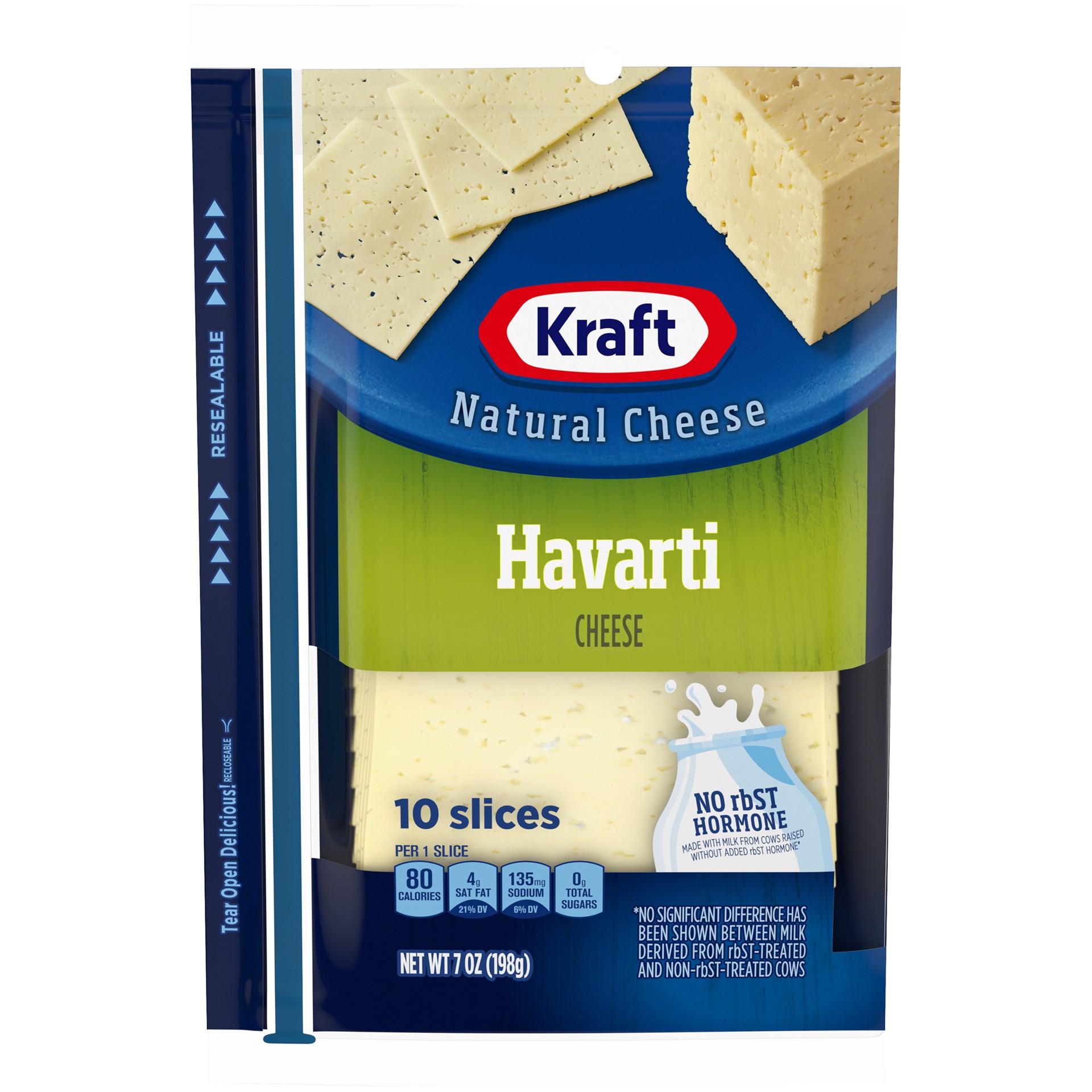 slide 1 of 8, Kraft Havarti Cheese Slices, 10 ct Pack, 7 oz