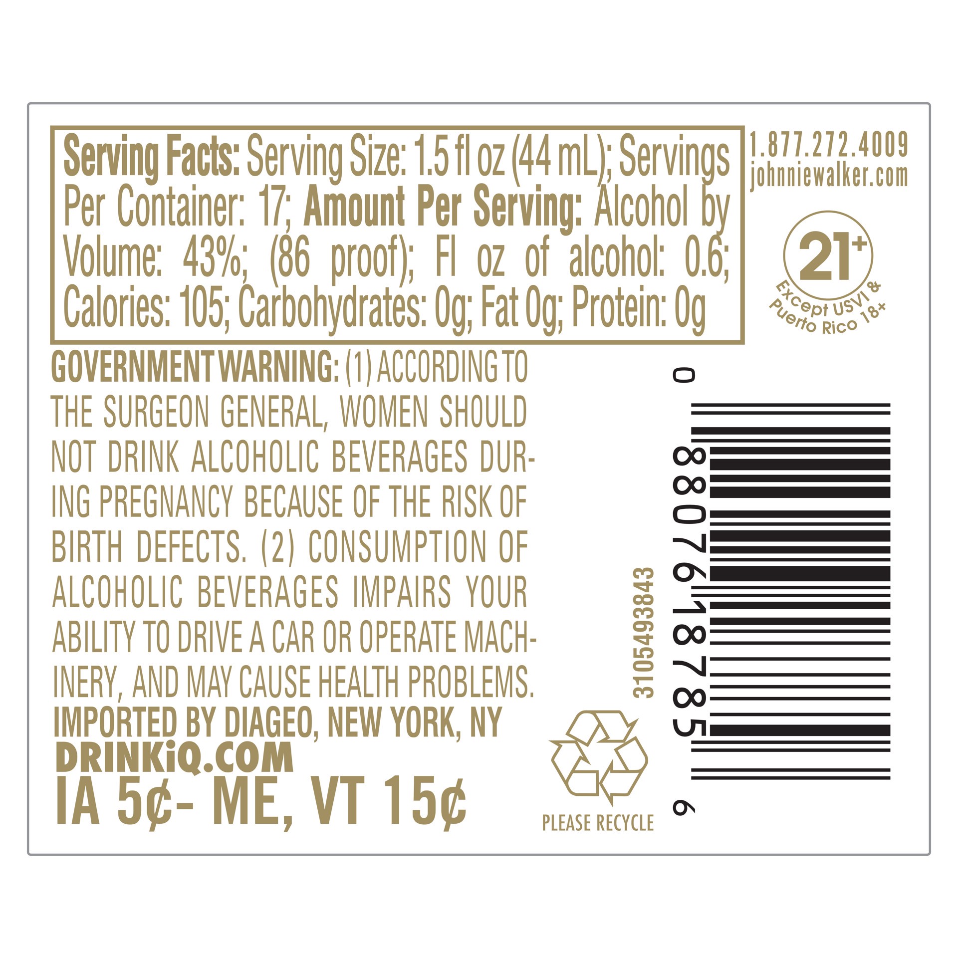 slide 4 of 4, Johnnie Walker John Walker & Sons King George V Blended Scotch Whisky, Limited Edition 2022 Lunar New Year, 750 mL, 