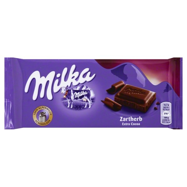 slide 1 of 1, Milka Dark Chocolate, Extra Cocoa, 3.5 oz