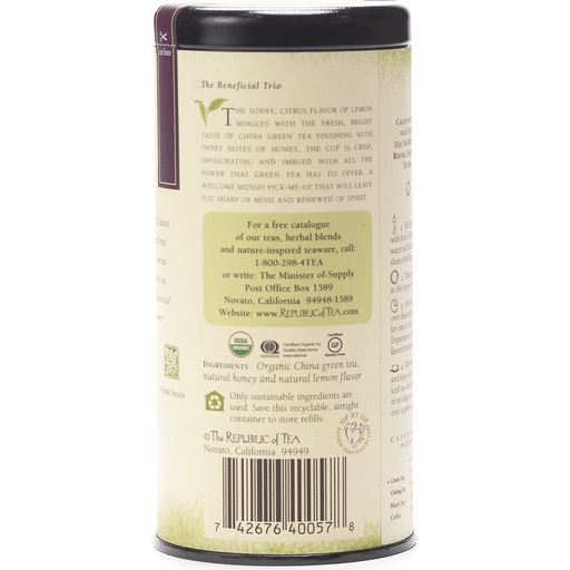 slide 2 of 2, The Republic of Tea Organic Lemon Green Tea with Honey Tea Bags - 50 ct, 50 ct