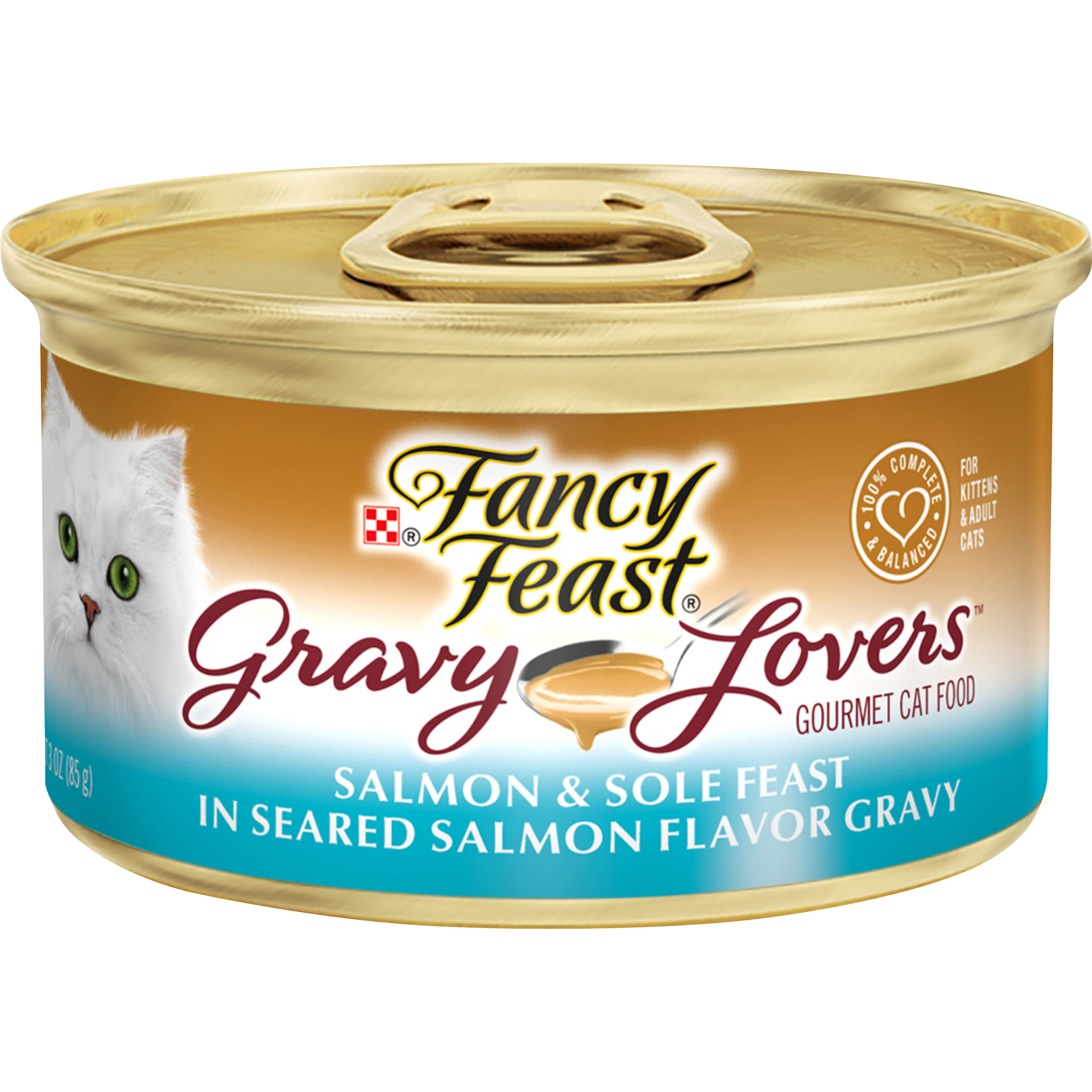slide 1 of 5, Fancy Feast Purina Fancy Feast Gravy Lovers Gourmet Wet Cat Food Salmon & Sole Feast In Seared Salmon Flavor Gravy - 3oz, 3 oz