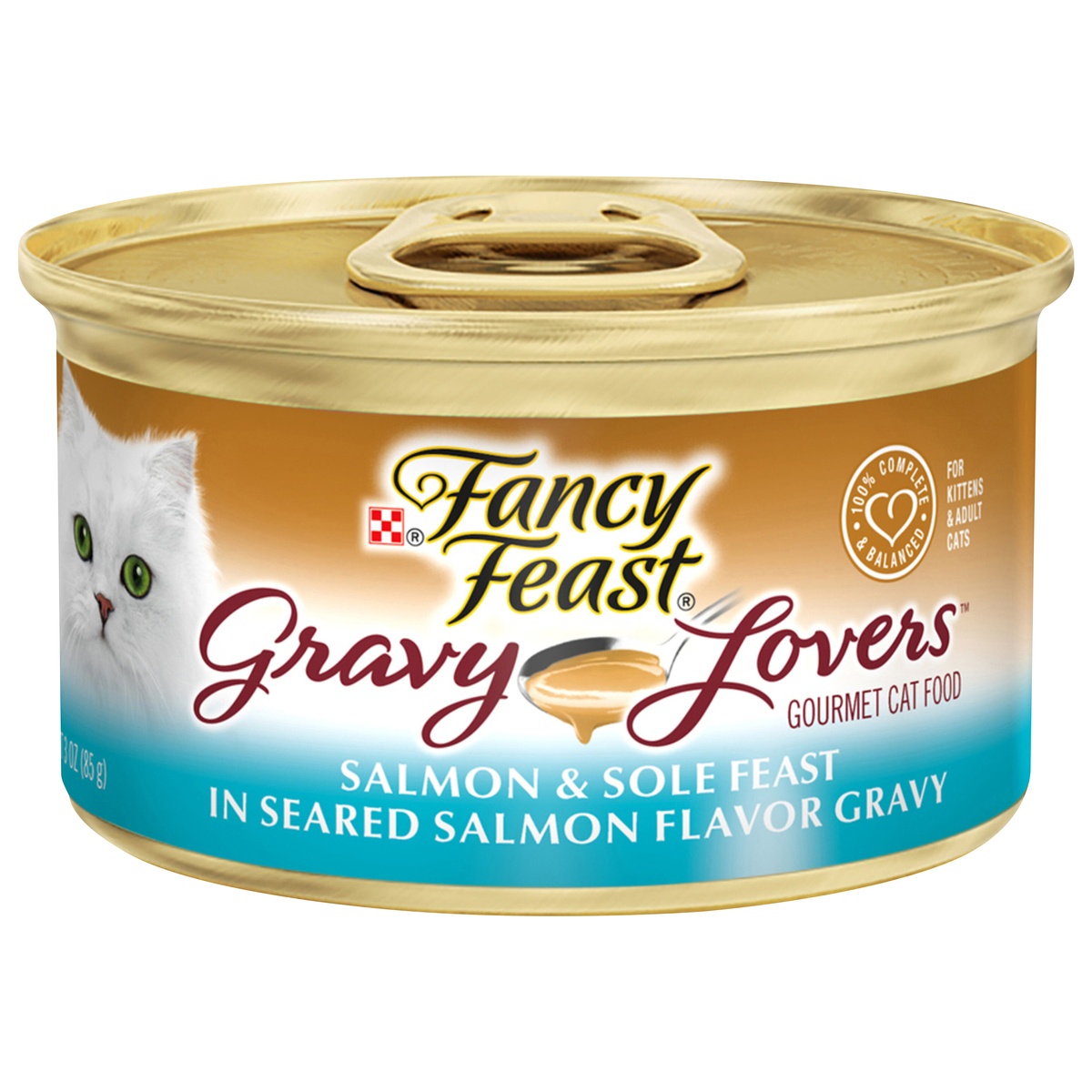 slide 1 of 8, Purina Fancy Feast Gravy Lovers Cat Food, Salmon & Sole in Gravy, 3 oz