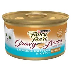 Fancy Feast Purina Fancy Feast Gravy Lovers Salmon and Sole Feast Gourmet Cat Food in Wet Cat Food Gravy - 3 oz. Can