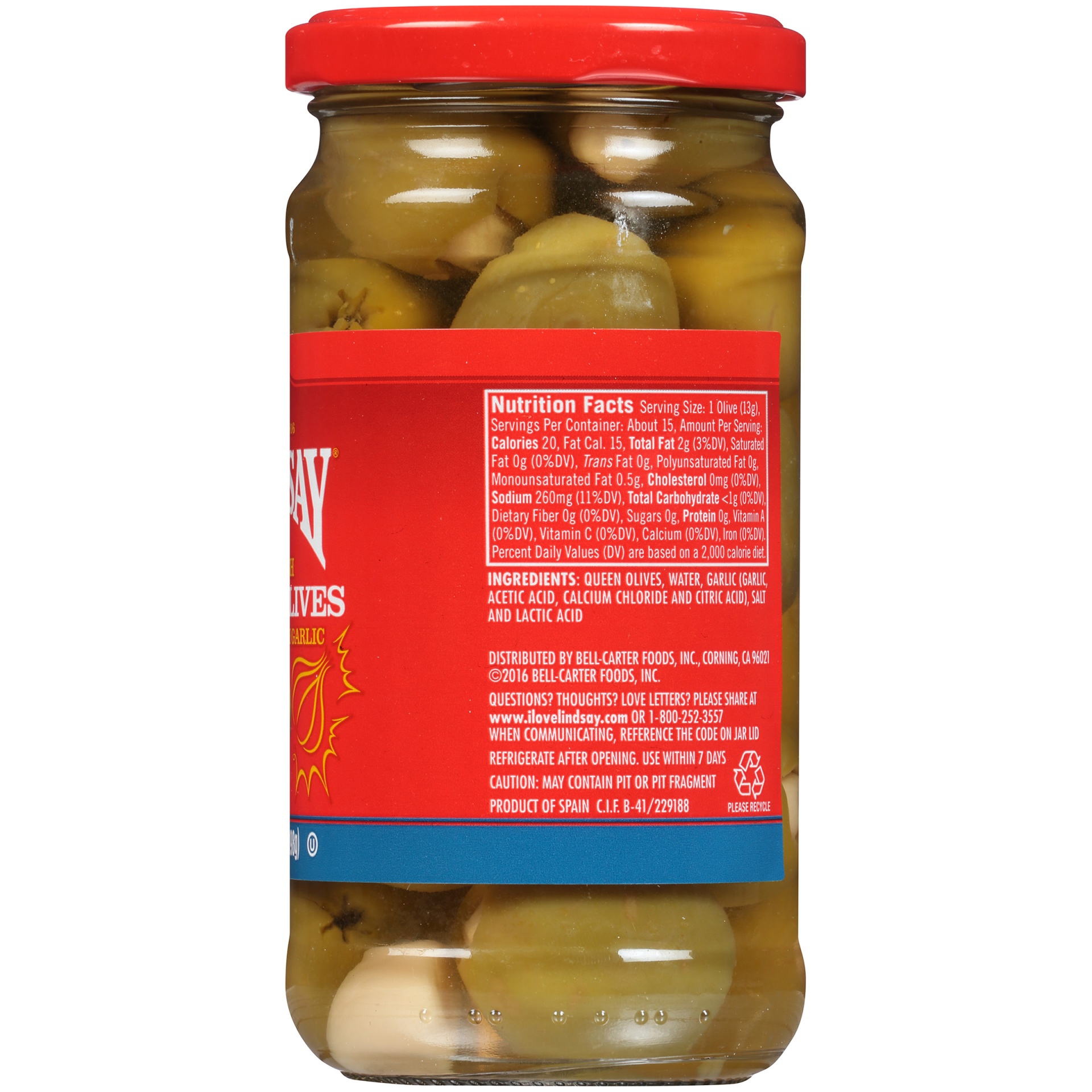 slide 3 of 6, Lindsay Queen Olives With Garlic, 7 oz