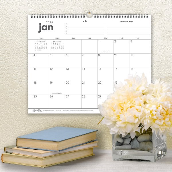 slide 2 of 3, Blue Sky 2026 Blue Sky Monthly Wall Calendar, 15"" x 12"", To Do, January To December, 152697, 1 ct