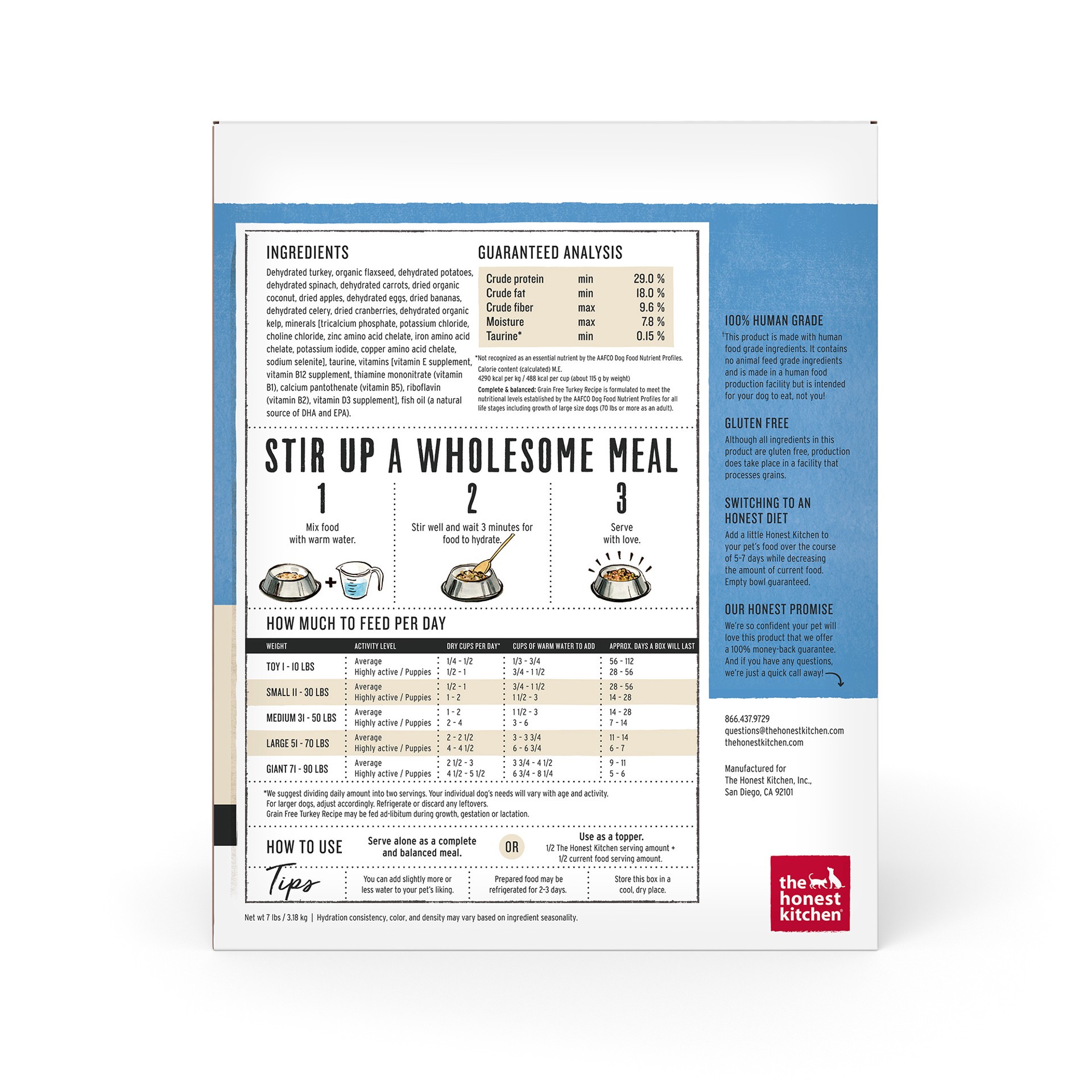 slide 5 of 9, The Honest Kitchen Dehydrated Wholemade™ Grain Free Turkey Dog Food, 7 lb Box, 7 lb