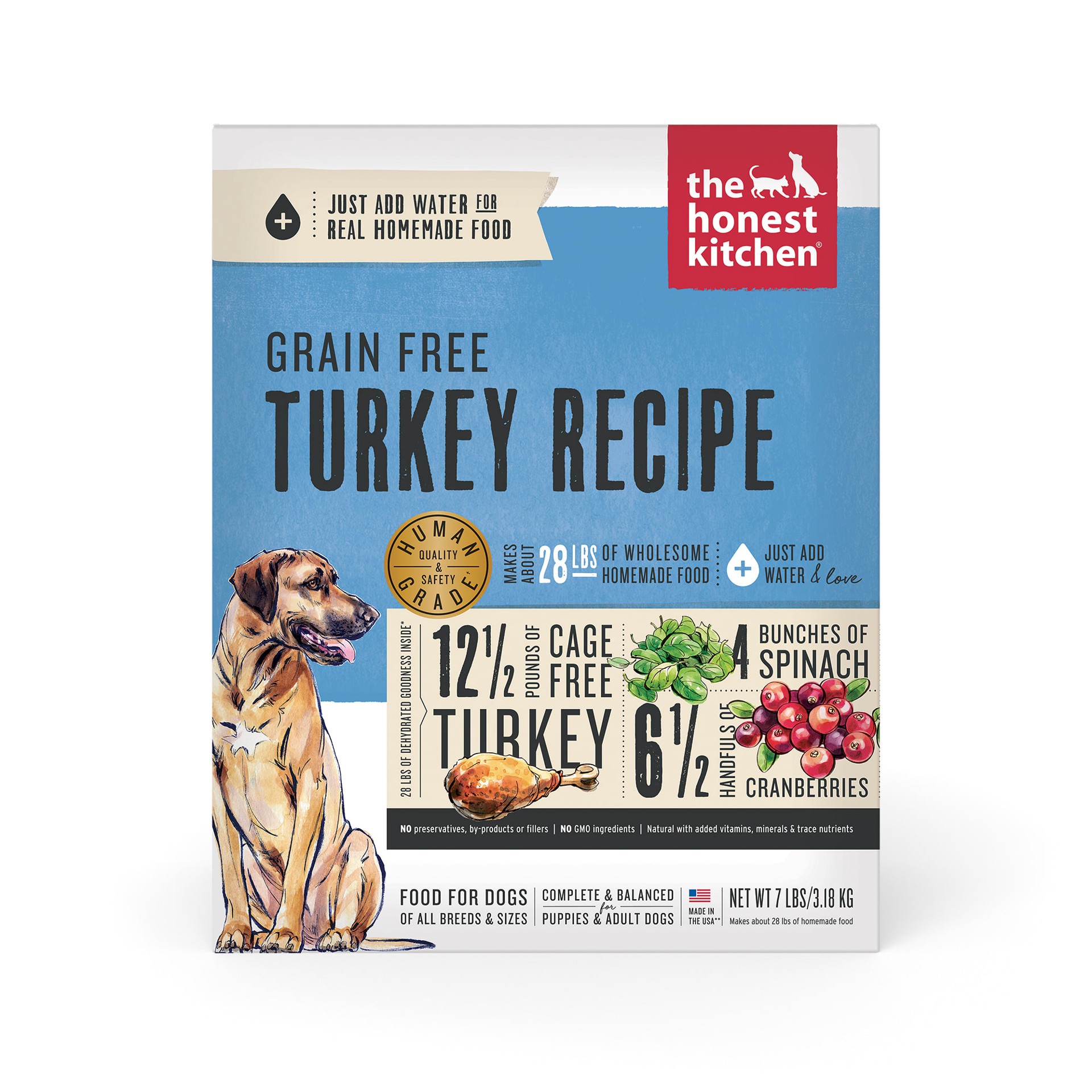slide 1 of 9, The Honest Kitchen Dehydrated Wholemade™ Grain Free Turkey Dog Food, 7 lb Box, 7 lb