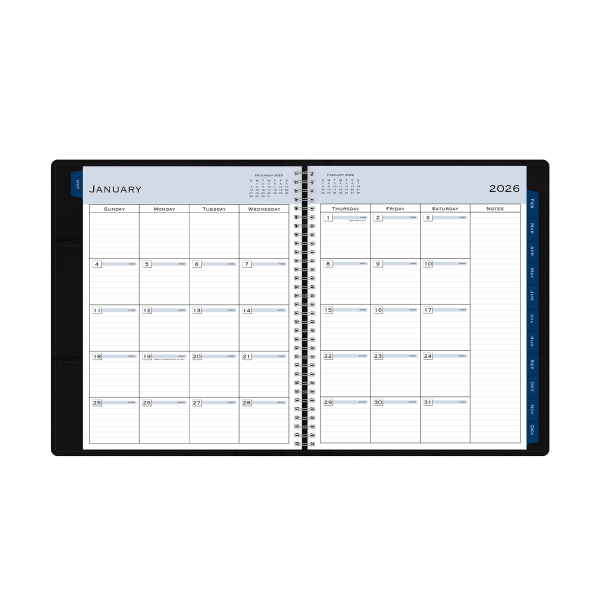 slide 3 of 7, Blue Sky 2026 Blue Sky Weekly/Monthly Planner, 8-1/2"" x 11"", Passages/Solid Black, January To December, 152884, 1 ct