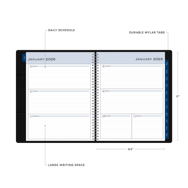 slide 7 of 7, Blue Sky 2026 Blue Sky Weekly/Monthly Planner, 8-1/2"" x 11"", Passages/Solid Black, January To December, 152884, 1 ct
