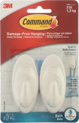 3M Command Quartz Bath Hooks Set - 6 pc
