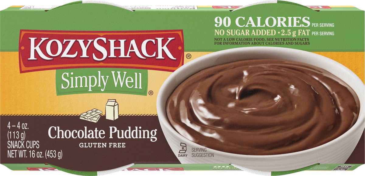 slide 11 of 11, Kozy Shack Simply Well Chocolate Pudding 4 Cups 4 oz Cup/Tub/Bowl 4 ea - 4 ct, 4 ct