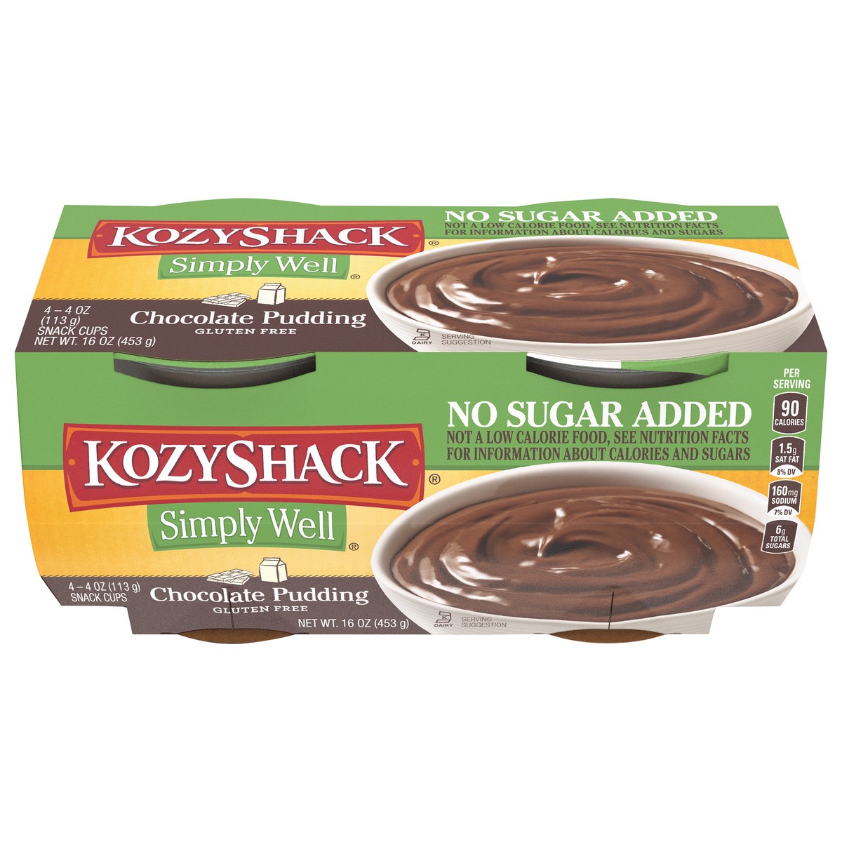 slide 1 of 1, Kozy Shack No Sugar Added Chocolate Snack Cups, 4 ct; 4 oz
