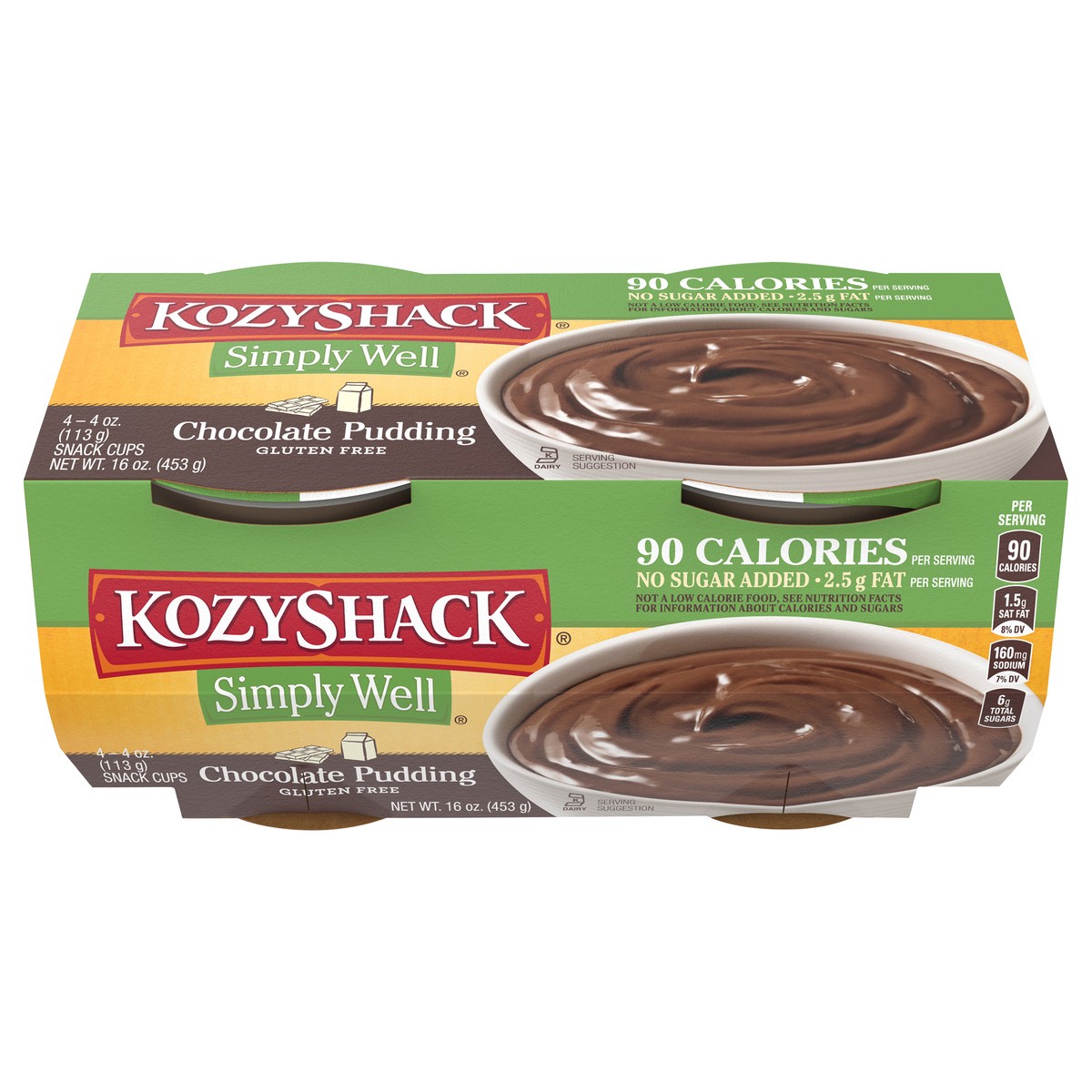 slide 6 of 11, Kozy Shack Simply Well Chocolate Pudding 4 Cups 4 oz Cup/Tub/Bowl 4 ea - 4 ct, 4 ct