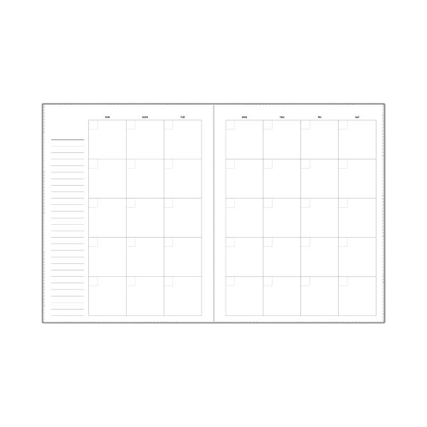 slide 4 of 4, Blue Sky Non-Dated Monthly Planning Calendar, 7"" x 9"", Charcoal, 152950, 1 ct