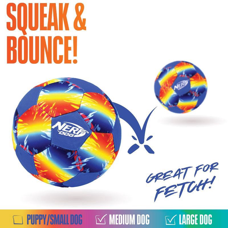 slide 6 of 6, Nerf Color Grip Squeaker Ball Dog Toy, large/x large