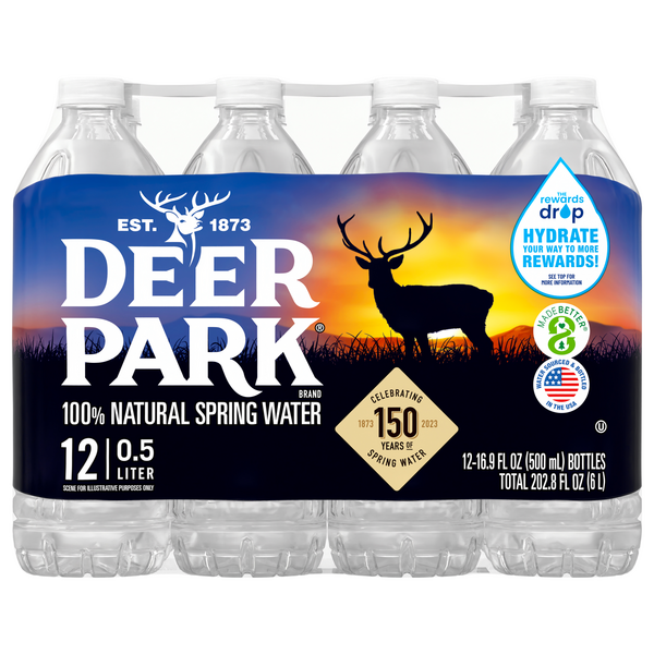 slide 1 of 1, Deer Park 100% Natural Spring Water - 12 pk, 12 ct; 16.9 oz
