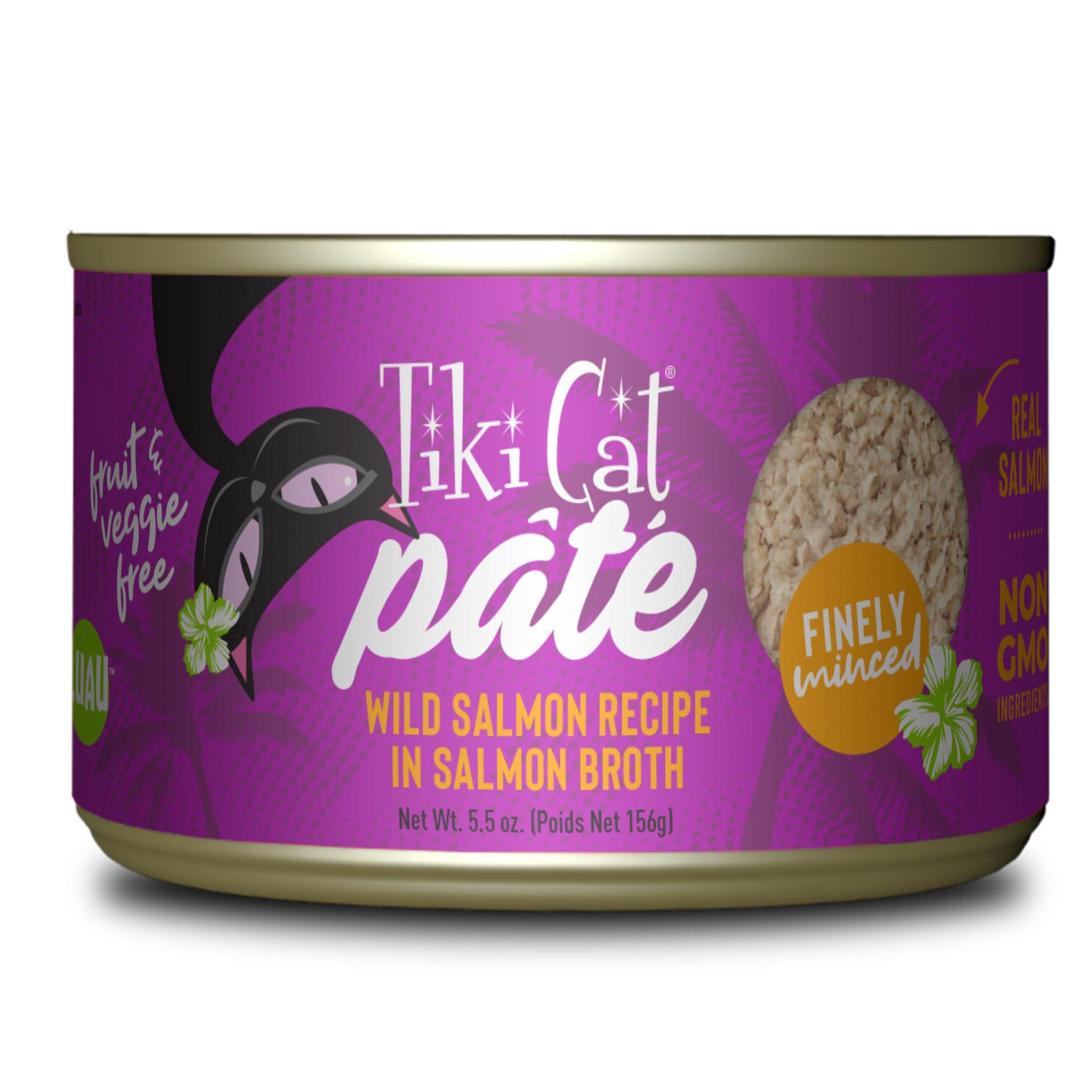 slide 1 of 1, Tiki Cat Luau Pate Wet Cat Food, Salmon, 5.5 oz. Can, 1 ct