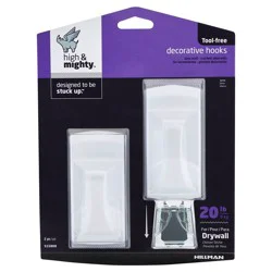 Hillman High & Mighty Decorative Hooks - White Plastic