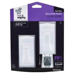 Hillman High & Mighty Decorative Hooks - White Plastic