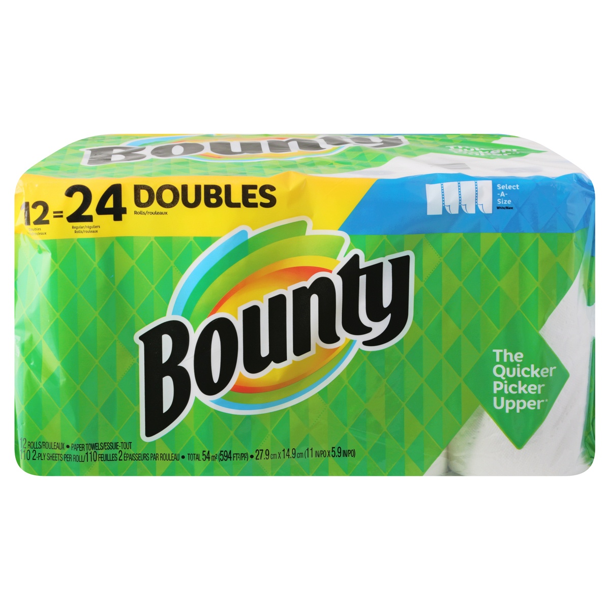 slide 1 of 4, Bounty 2-Ply Sheets White Paper Towels 12 ea, 12 ct