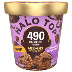 Halo Top Chocolate Fudge Brownie Light Ice Cream Pint, 16 fl oz