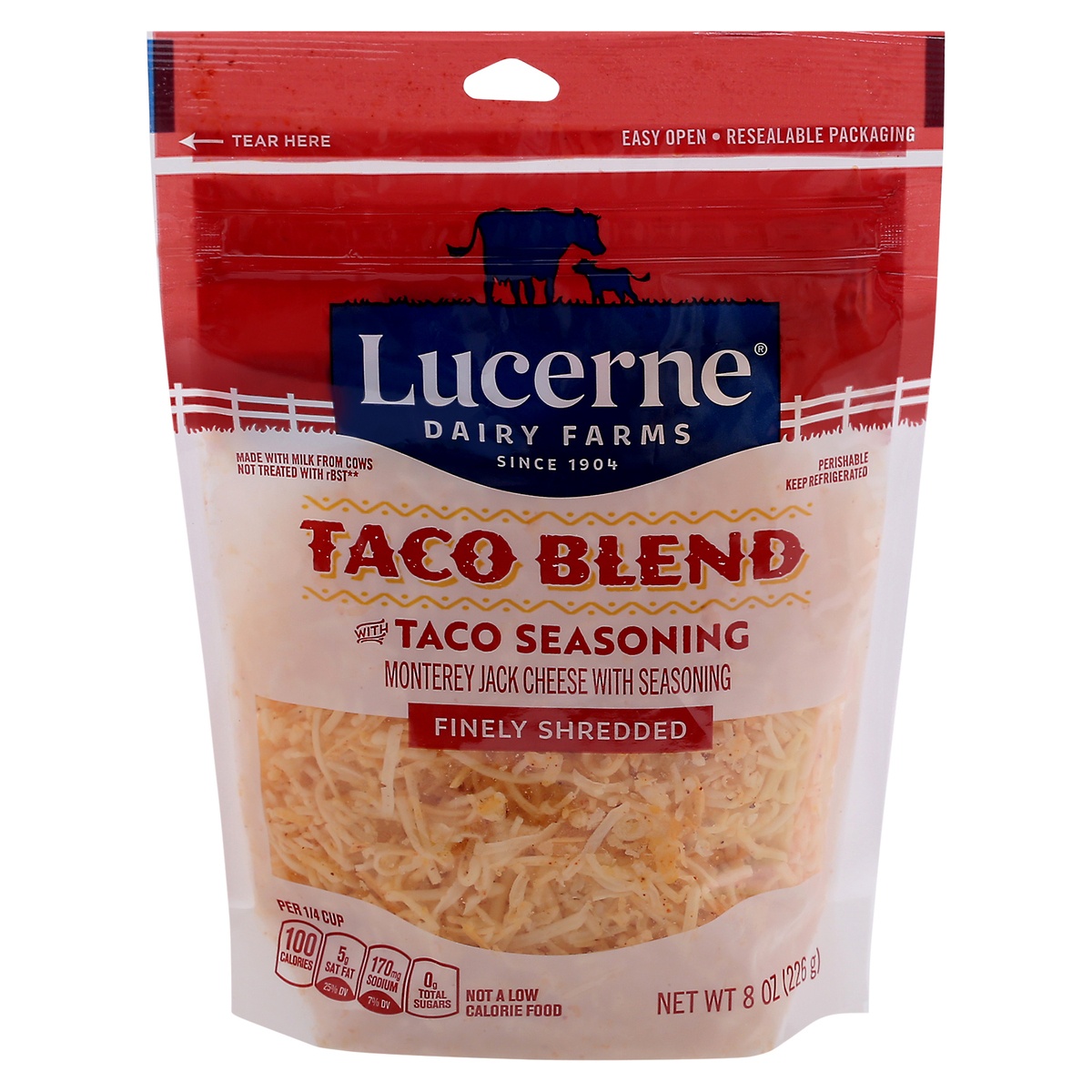 slide 1 of 9, Lucerne Dairy Farms Lucerne Cheese Finely Shredded Mexican Style Taco Blend - 8 Oz, 