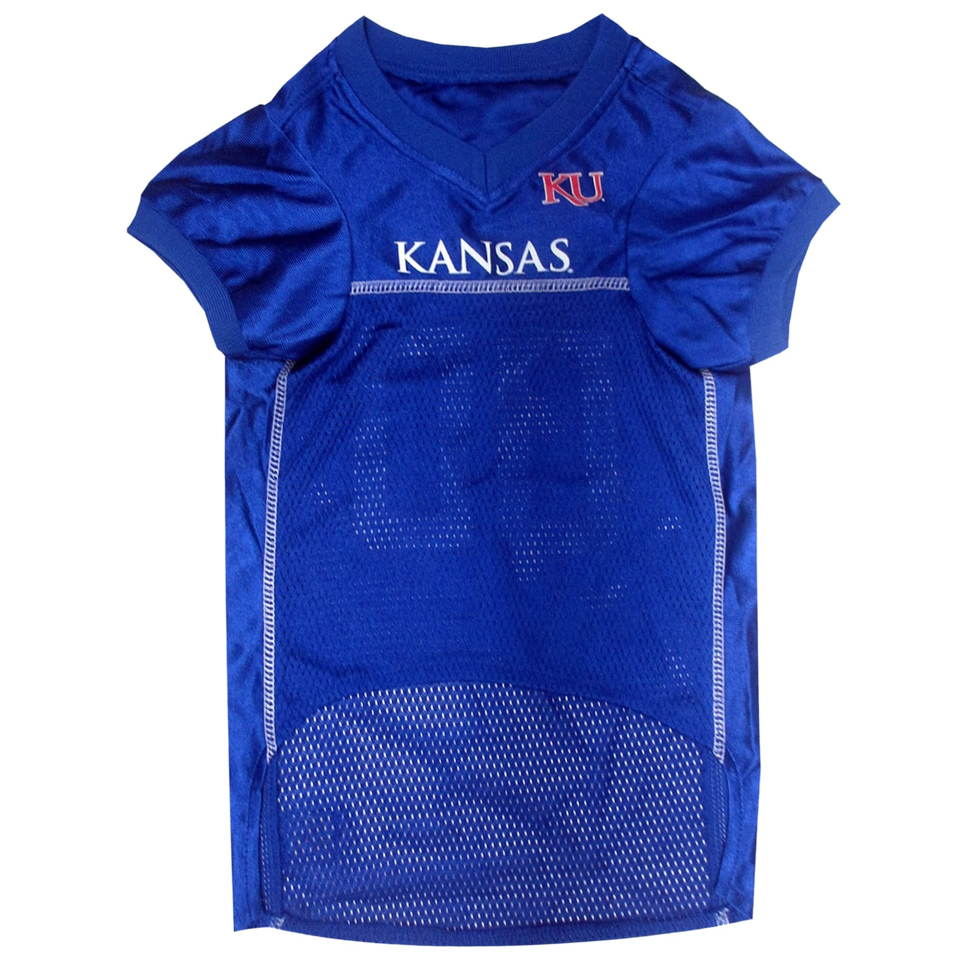 slide 1 of 1, Pets First Kansas Jayhawks NCAA Mesh Jersey For Dogs, LG