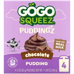 GoGo squeeZ Puddingz On-the-Go Chocolate Pudding Snack Pouches