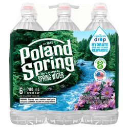 Poland Spring Maine Spring Water, 700 mL sport cap bottles (Pack of 6)