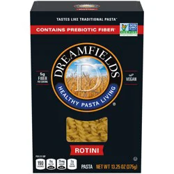 Dreamfields Rotini Pasta, Vegan with 5g Fiber, 13.25 oz