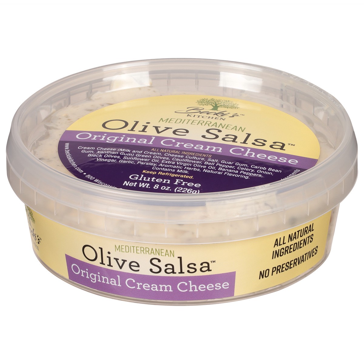 slide 4 of 9, Becki's Kitchen Becki's Cream Cheese Olive Salsa, 8 oz