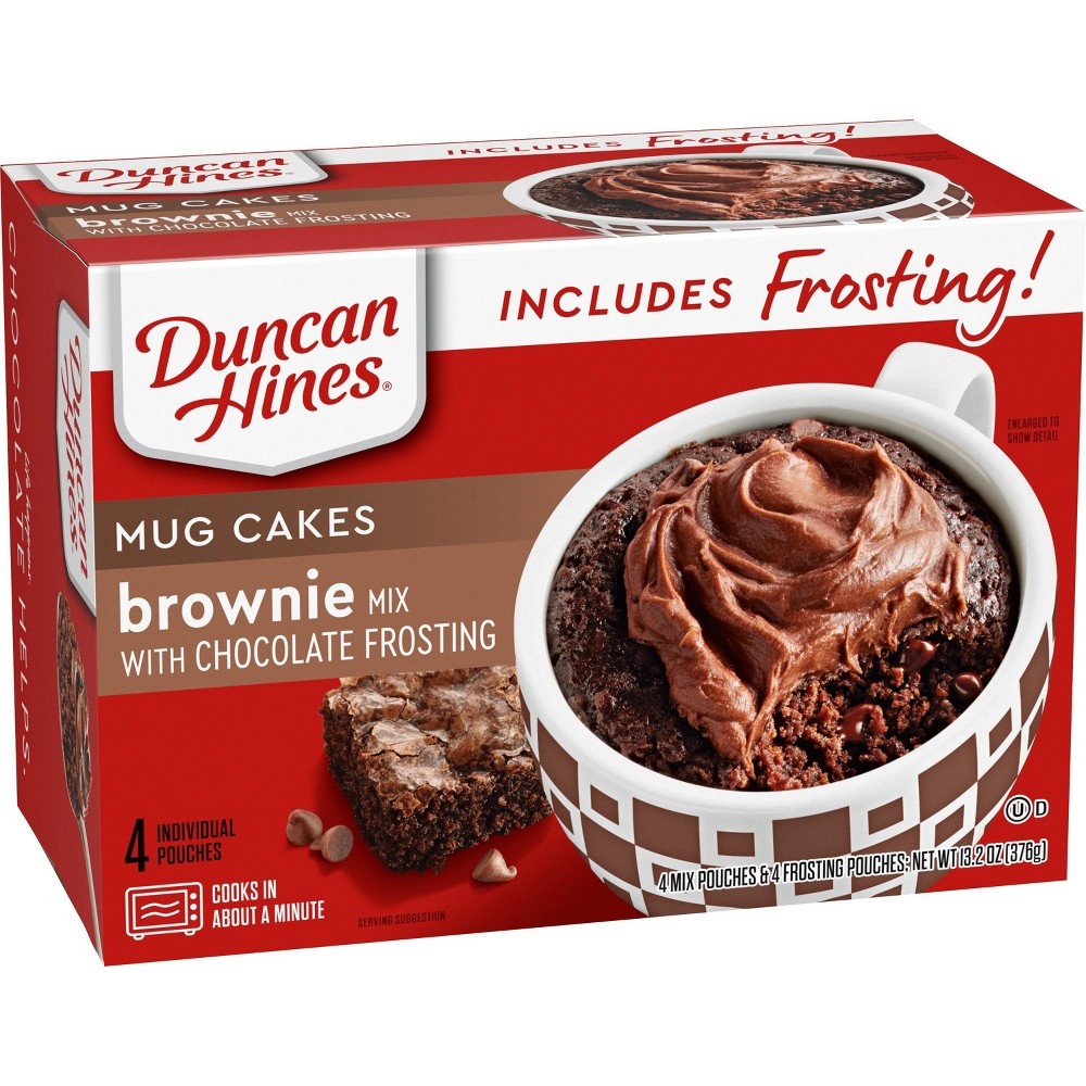 Duncan Hines Mug Cakes Brownie Mix with Chocolate Frosting 4 ct | Shipt