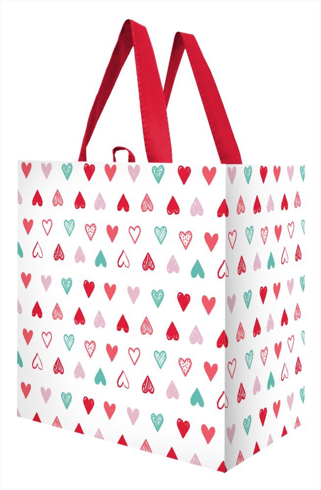 slide 1 of 1, Earthwise Valentine Heart Doodles Tote, 1 ct