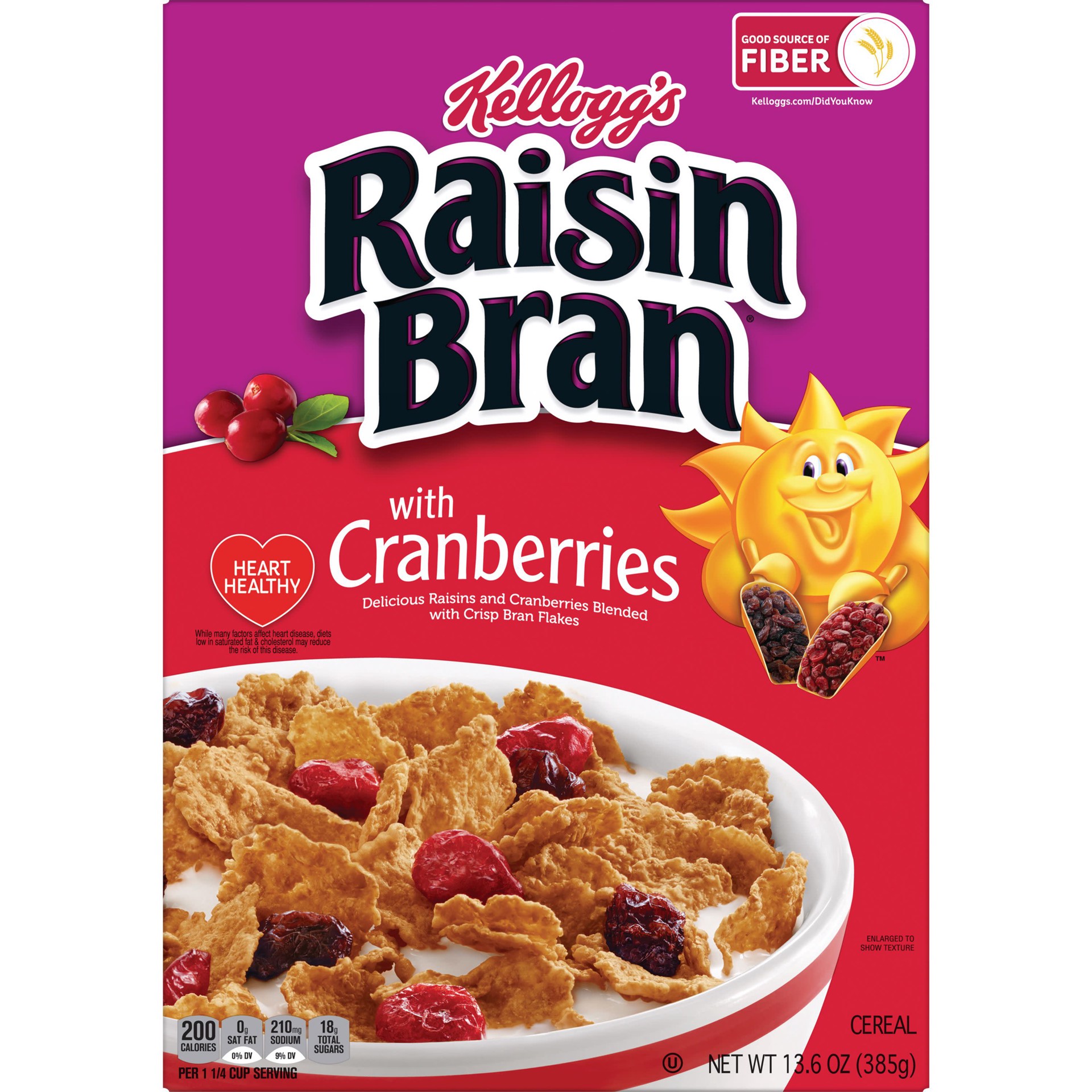 slide 2 of 5, Raisin Bran Kellogg's Raisin Bran Breakfast Cereal , Fiber Cereal, 13.6 oz, 13.60 oz