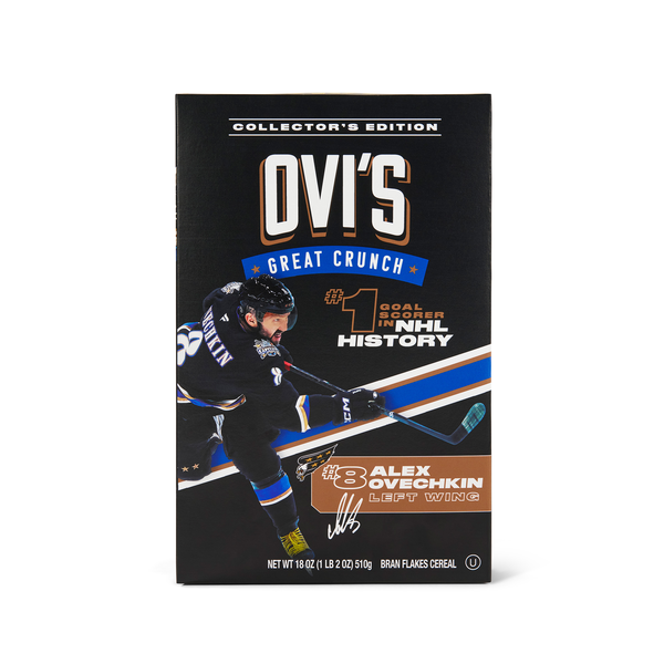 slide 1 of 1, Ovi's Great Crunch Alex Ovechkin Bran Flakes Cereal, 18 oz