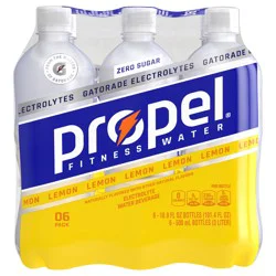 Propel Electrolyte Water Beverage, Zero Sugar, Lemon- 6 ct
