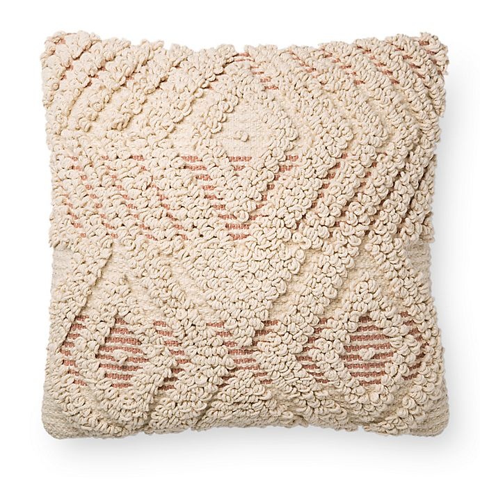 slide 1 of 2, Magnolia Home by Joanna Gaines Cynthia Square Throw Pillow - Natural/Blush, 1 ct