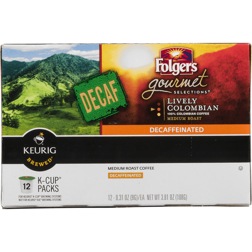 slide 4 of 9, Folgers Gourmet Selections Lively Colombian Decaf Pods, 12 ct