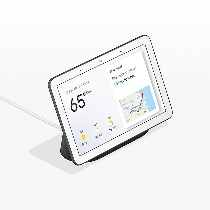 slide 2 of 5, Google Home Hub Estelle - Black, 7.02 in x 4.65 in