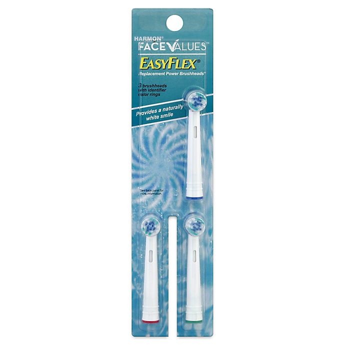 slide 1 of 1, Harmon Face Values Easyflex Toothbrush Replacement Head, 3 ct