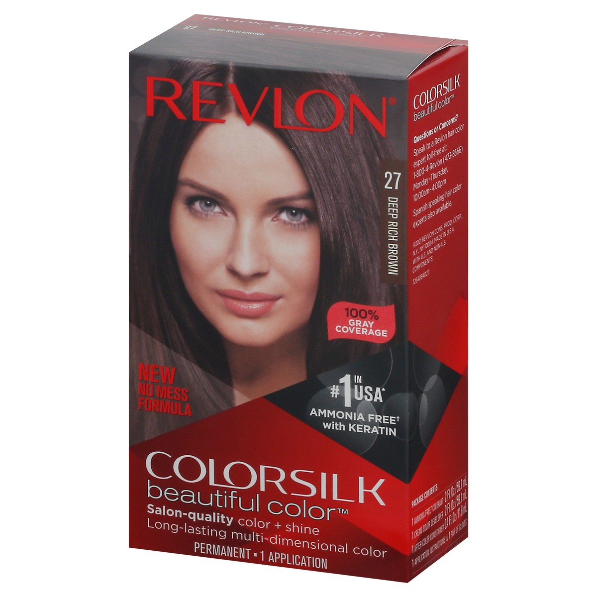 Revlon ColorSilk Beautiful Color Deep Rich Brown 27 Permanent Hair ...