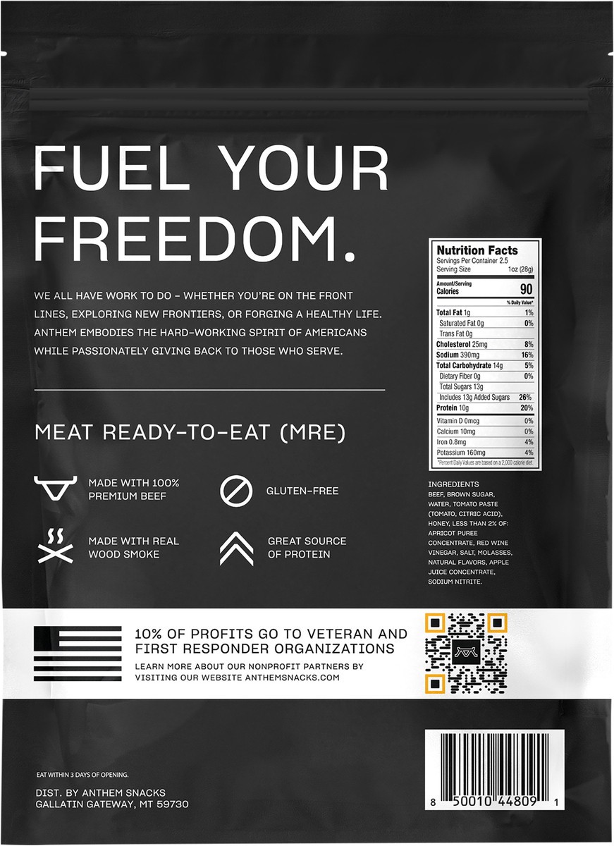 slide 10 of 10, Anthem Smoked Honey Beef Jerky, 2.5oz, 2.5 oz