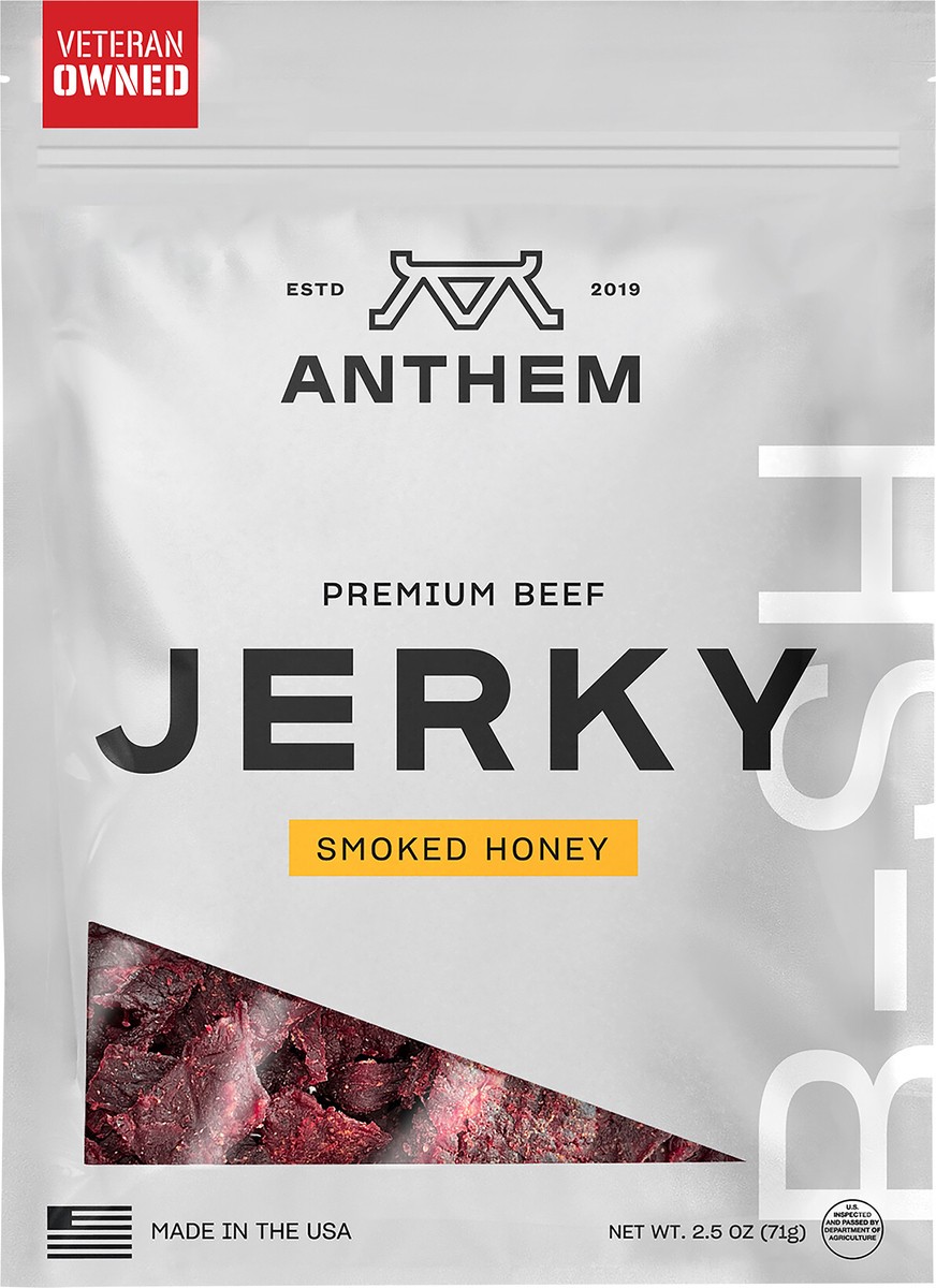 slide 2 of 10, Anthem Smoked Honey Beef Jerky, 2.5oz, 2.5 oz